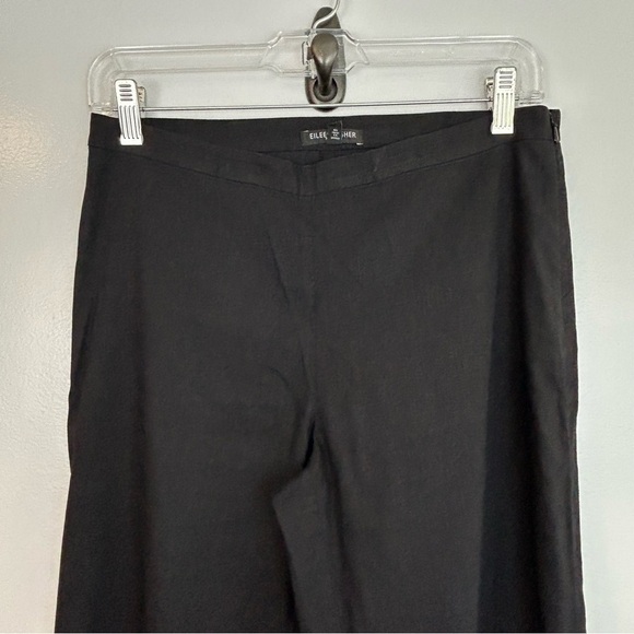 Eileen Fisher Black Linen Blend Trouser Pants Size Petite 4 - Picture 2 of 9
